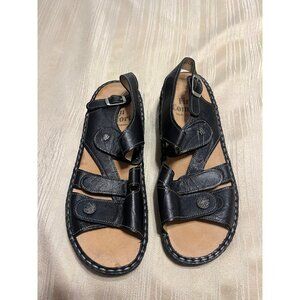 Finn Comfort Women Gomera Sandals Size 40 D Black Leather Comfort